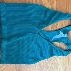 Green Free People Ribbed Tank Top